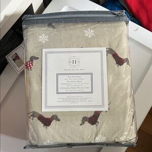 NEW Flannel Dachshund Sheet Set - Full Winter Christmas